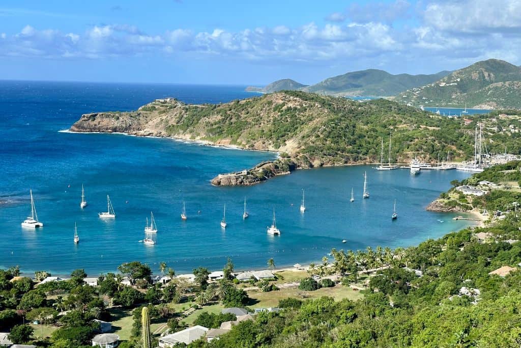 View from Shirley Heights in Antigua overlooking Nelsons Dockward