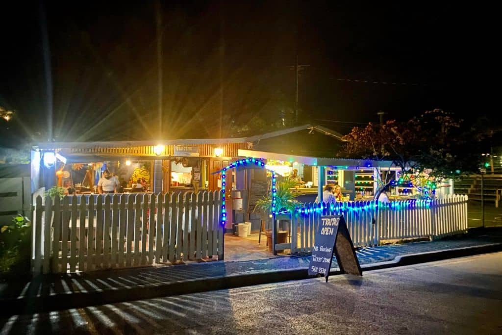 The outside of trappas restaurants in English Harbour in Antigua