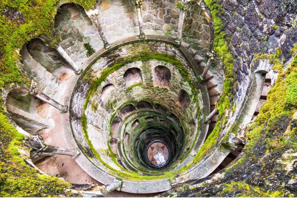 A view from the top of the initiation well in Sintra.