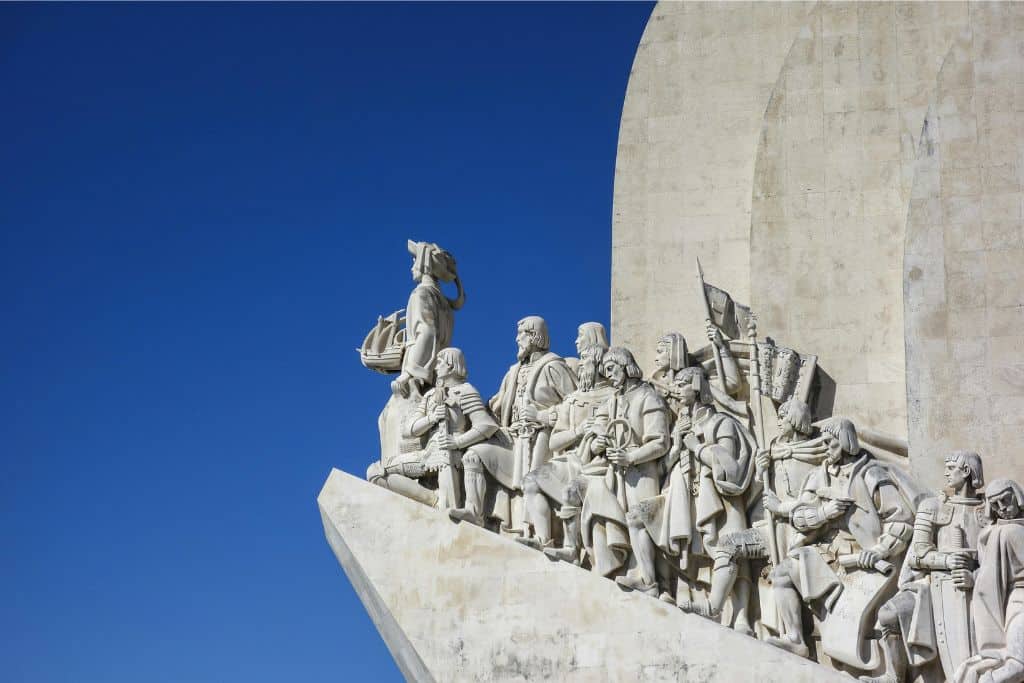 The Momument To The Discoveries in Belem which is the best area to stay in Lisbon if you're looking for luxury.